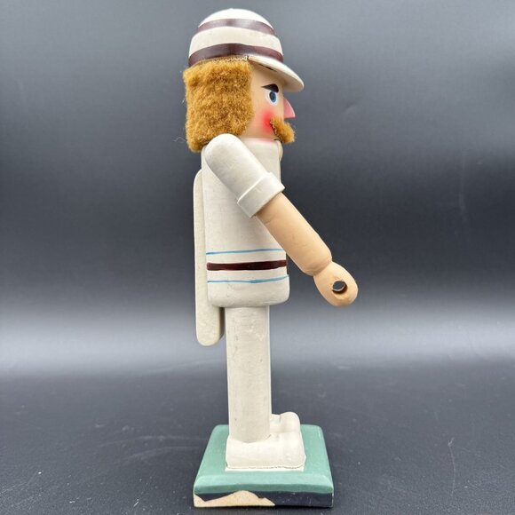 Wooden Nutcracker Wooden Figurine White & Brown Design 10" Holiday Christmas - Picture 6 of 8